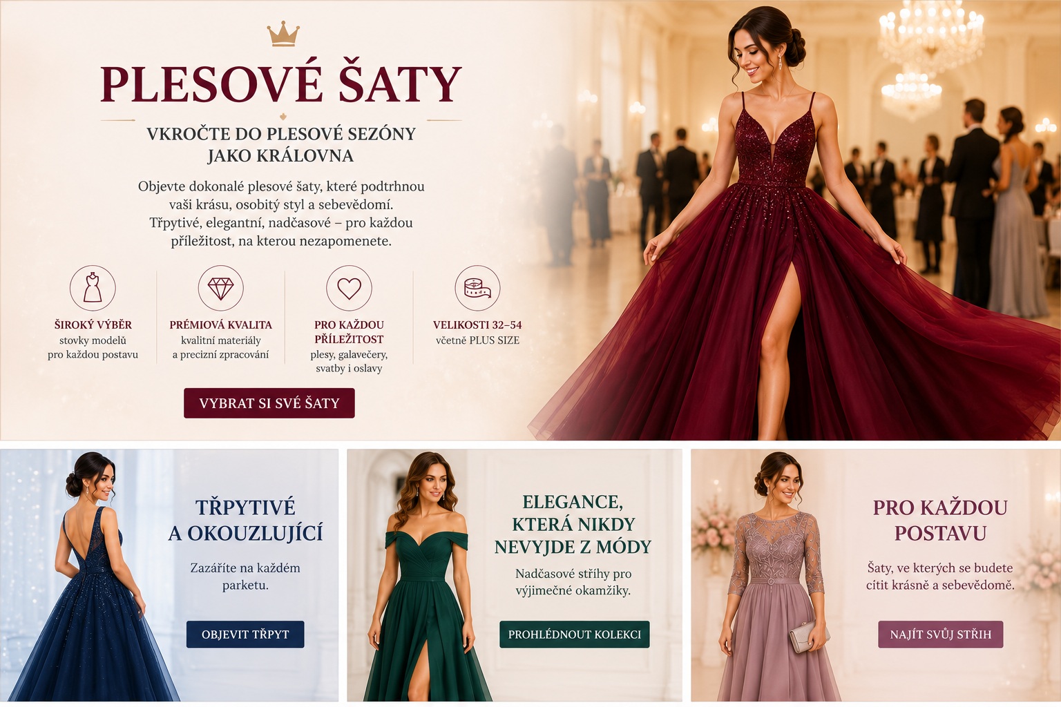Plesové šaty – Vkročte do plesové sezóny jako královna
